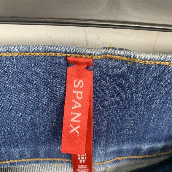 Spanx Jeans Womens 2X Blue Bootcut High Rise Stretch Shaping Pull On Denim - Picture 3 of 10